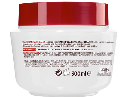 Foto del dorso del envase de la mascarilla Elvive RT5