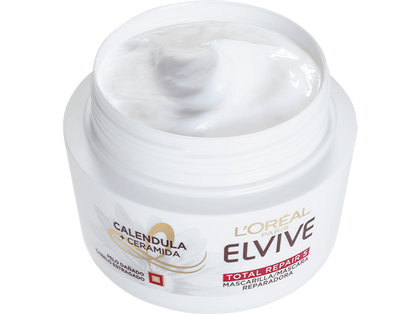 Foto del envase abierto de la mascarilla Elvive RT5