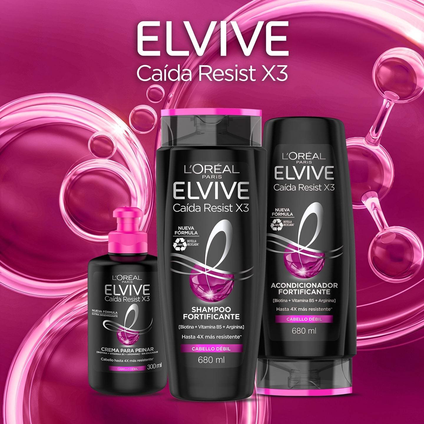 Acondicionador Elvive Caída Resist X3 370 ml L'Oréal Paris