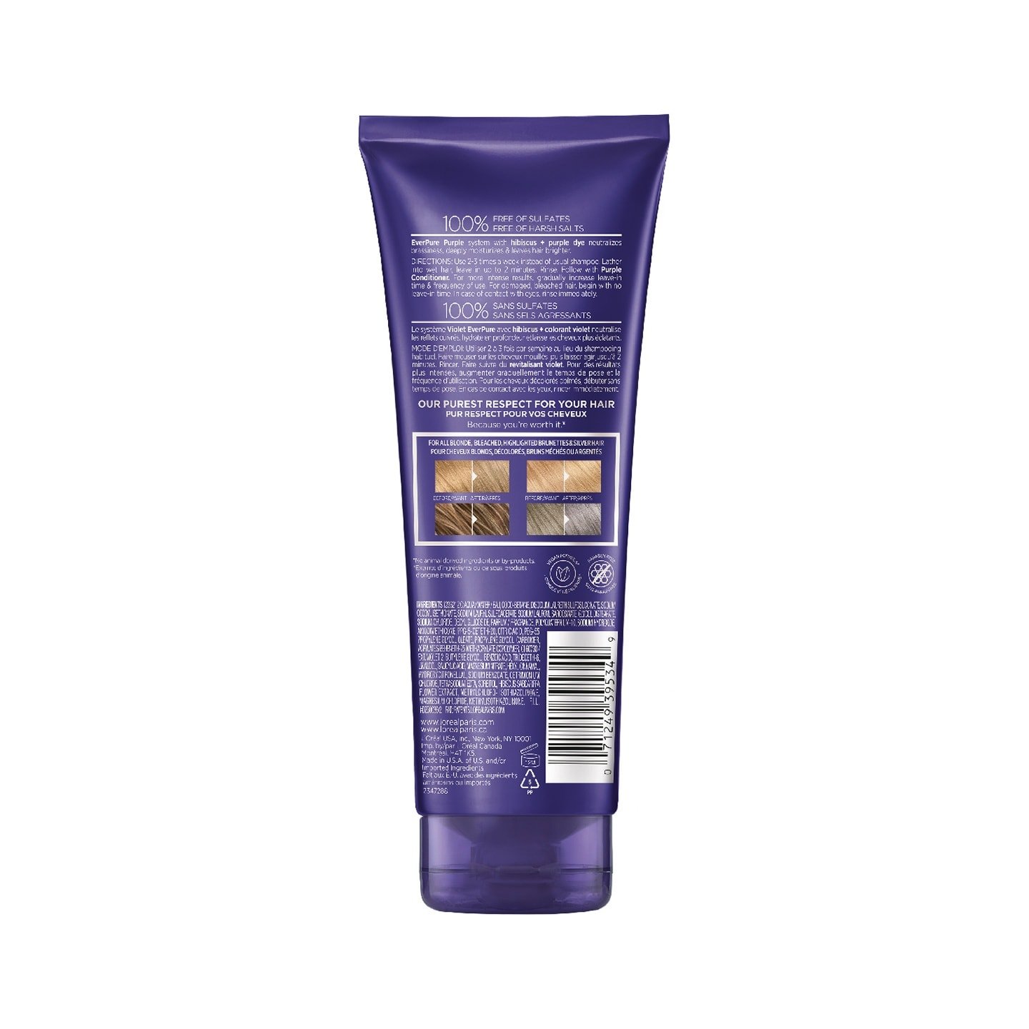 Loreal Ever Purple Shampoo Back