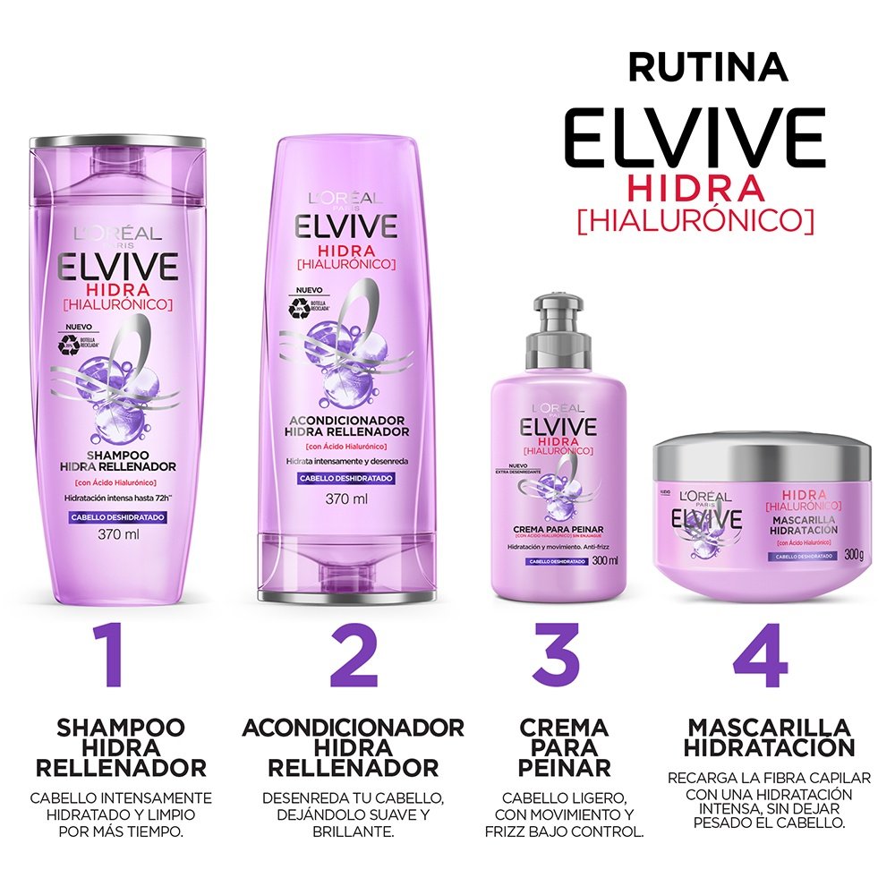 Shampoo Elvive Hidra Hialurónico 370 ml L'Oréal Paris