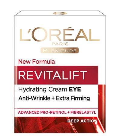 Cuidado facial Foto del frente del envase de la crema para el contorno de ojos Revitalift