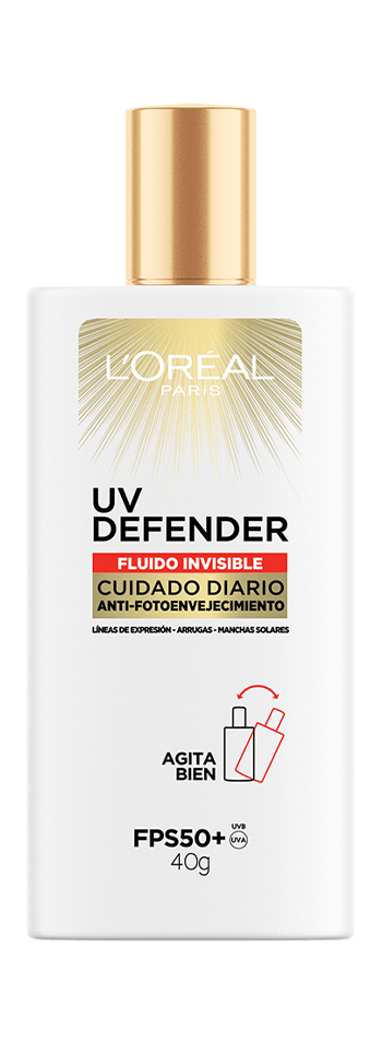 Protector Solar Facial L'Oréal París UV Defender Fluido 40gr - Color Medio,  MiBelleza.