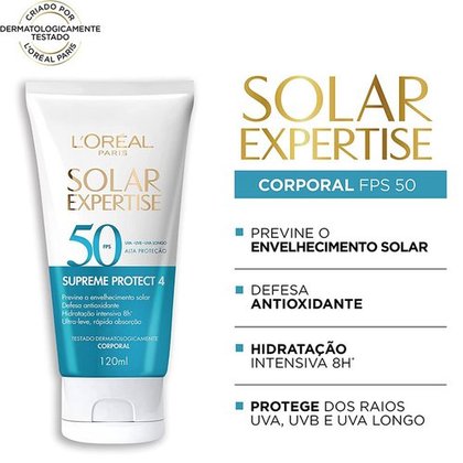 3 Imagem Protetor Solar Supreme Protect Corporal FPS50 120ml
