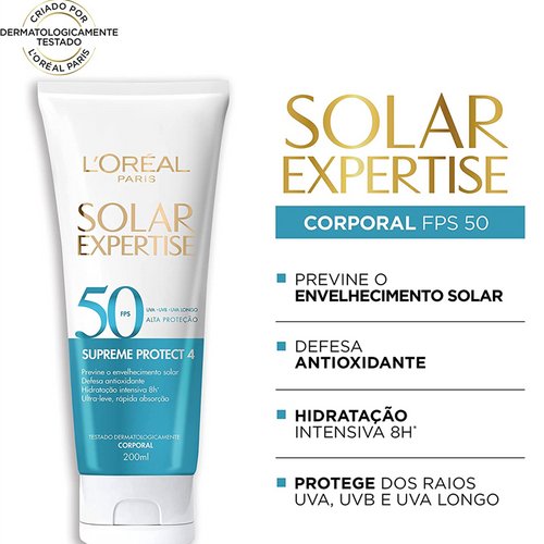 2 Imagem Protetor Solar Supreme Protect Corporal FPS50 200ml