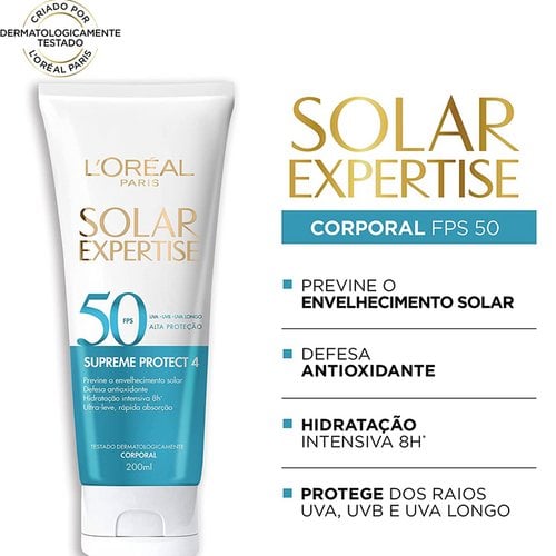 2 Imagem Protetor Solar Supreme Protect Corporal FPS50 200ml